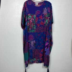 Maggie Shepherd Vintage Vibrant Patchwork Floral Kaftan Size M